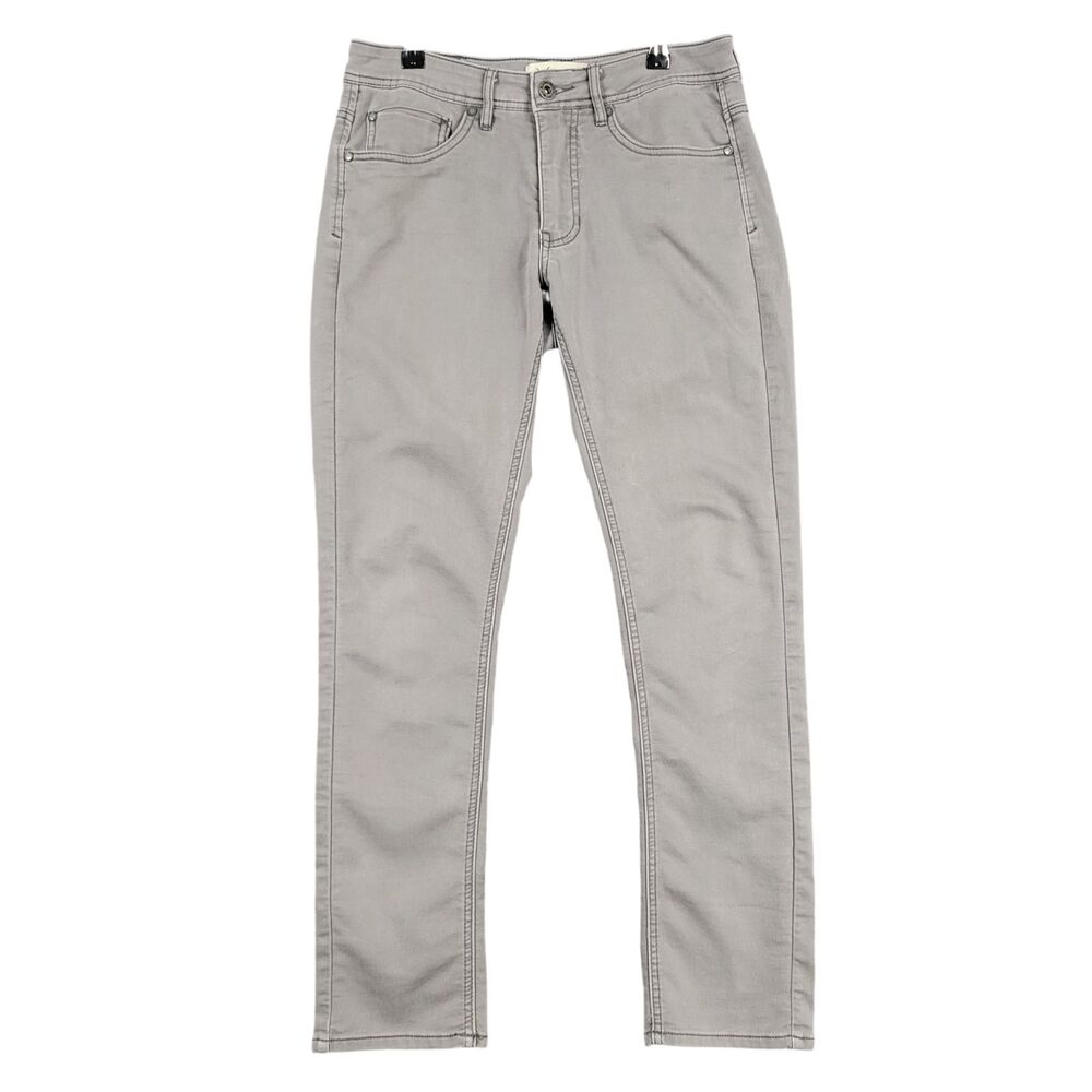 DEPARTWEST Gray Trouper Low Rise Slim Fit Straight Stretch Twill Pants SIZE 29